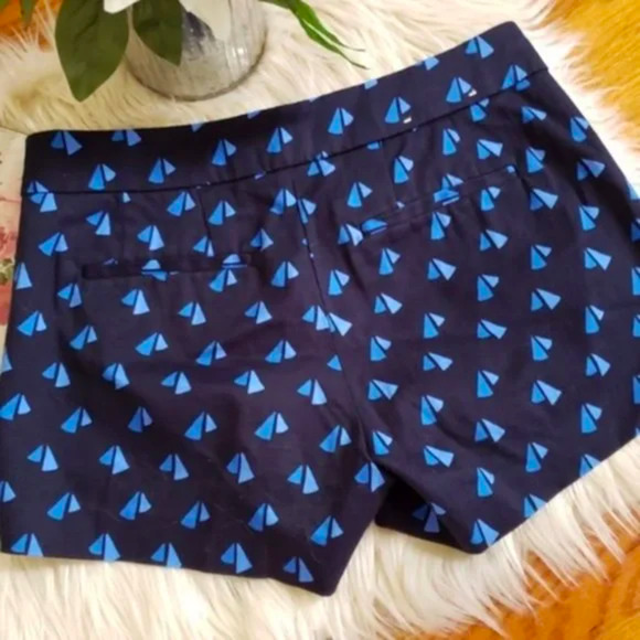 J.Crew factory Stretch Dark blue with light blue triangle prints 0 - Picture 3 of 5
